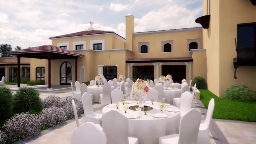 Elegant Saha Courtyard at Polo Club Dubai, ideal for weddings and corporate events.
