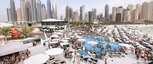 Vibrant poolside restaurant venue for summer parties and corporate retreats.