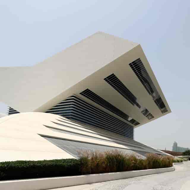 Modern amphitheater in Mohammed Bin Rashid Library, ideal for conferences and exhibitions.