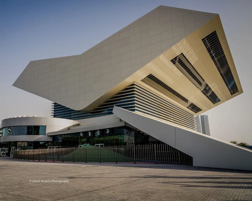 Modern amphitheater in Mohammed Bin Rashid Library, ideal for events and conferences.