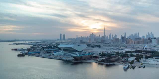 Outdoor waterfront venue at Mohammed Bin Rashid Library, perfect for events and conferences.