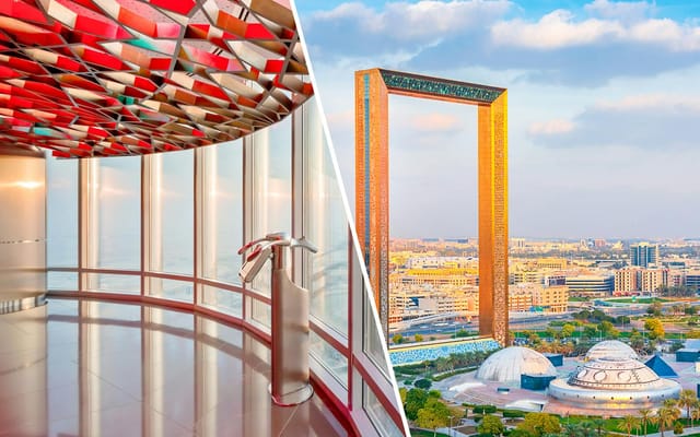 Sponsorship event at Dubai Frame with modern architecture and stunning views.