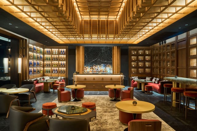 Elegant lounge at Nobu Dubai, perfect for intimate meetings and upscale events.