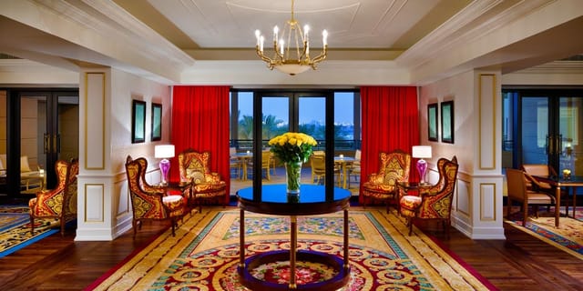 Pre-Function Area at Palazzo Versace Dubai, elegant seating for networking events.