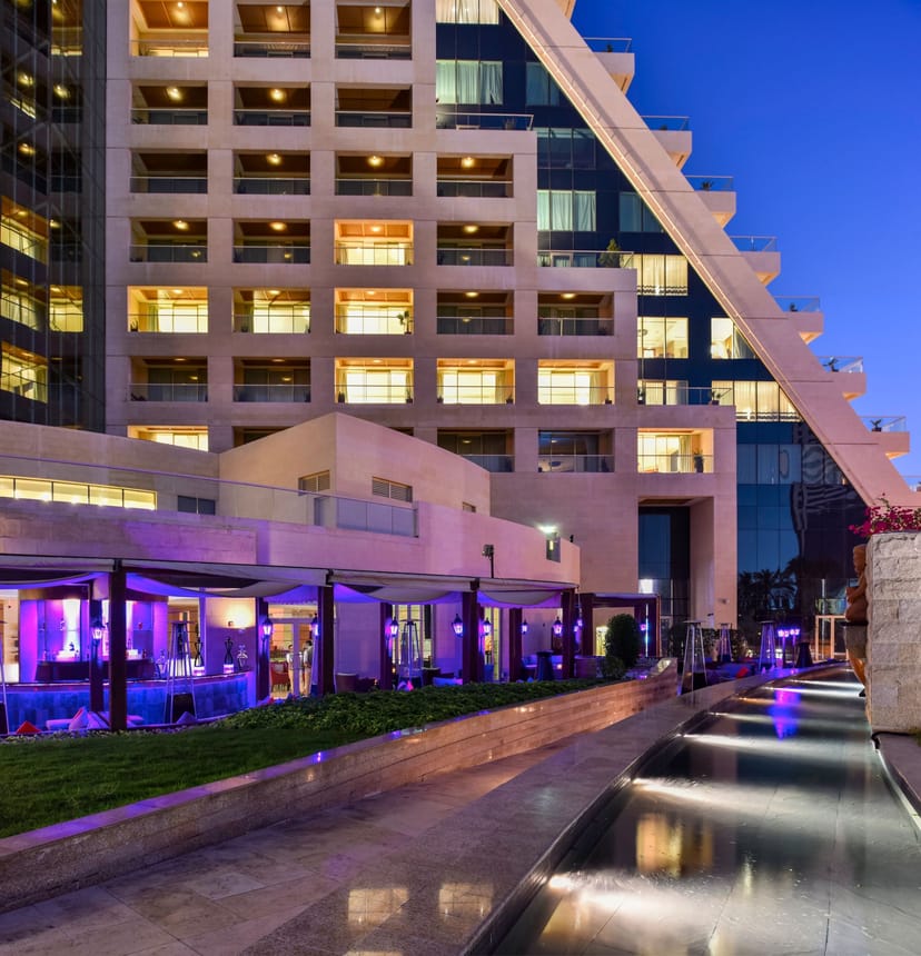 Private Raffles Garden in Dubai: modern venue with elegant outdoor space for events.