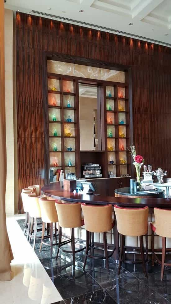 Stylish reception area in Raffles Dubai Library, perfect for events and meetings.