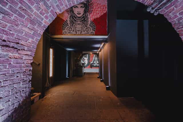 Edgy brick arch venue, corporate event, product launch