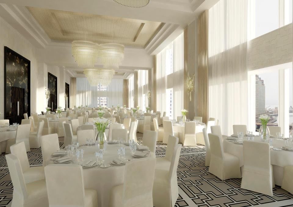 Devonshire Ballroom at The Langham, Chicago: elegant event space with natural light.