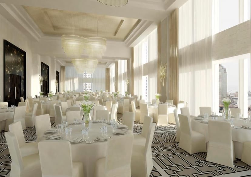 Devonshire Ballroom at The Langham, Chicago: elegant event space with natural light.