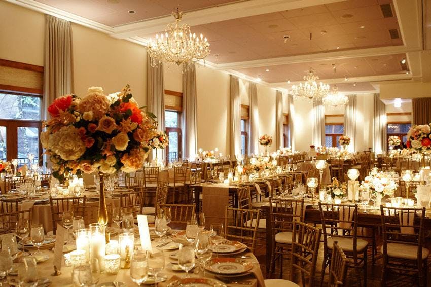 Elegant banquet hall at Ivy Hotel, perfect for weddings and formal events.