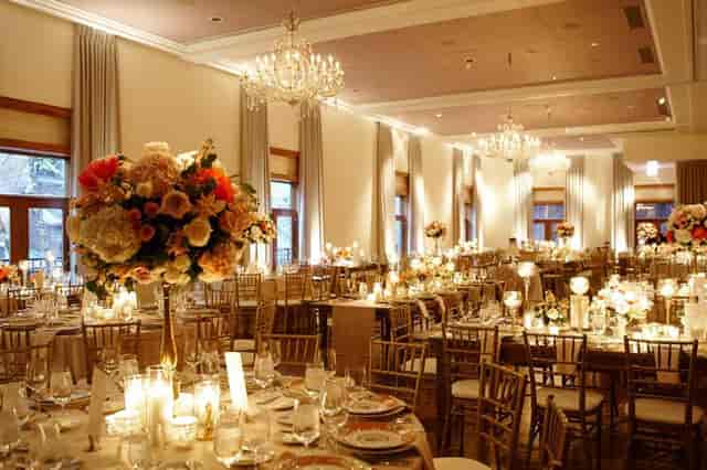 Elegant banquet hall at Ivy Hotel, perfect for weddings and formal events.
