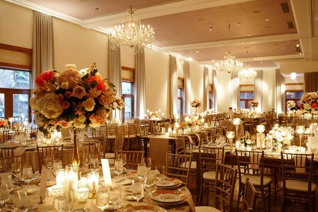 Elegant banquet hall at Ivy Hotel, perfect for weddings and formal events.