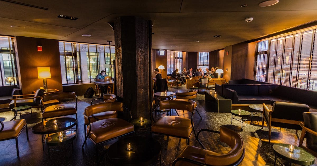 Stylish lounge in The Robey, ideal for networking events and informal meetings.