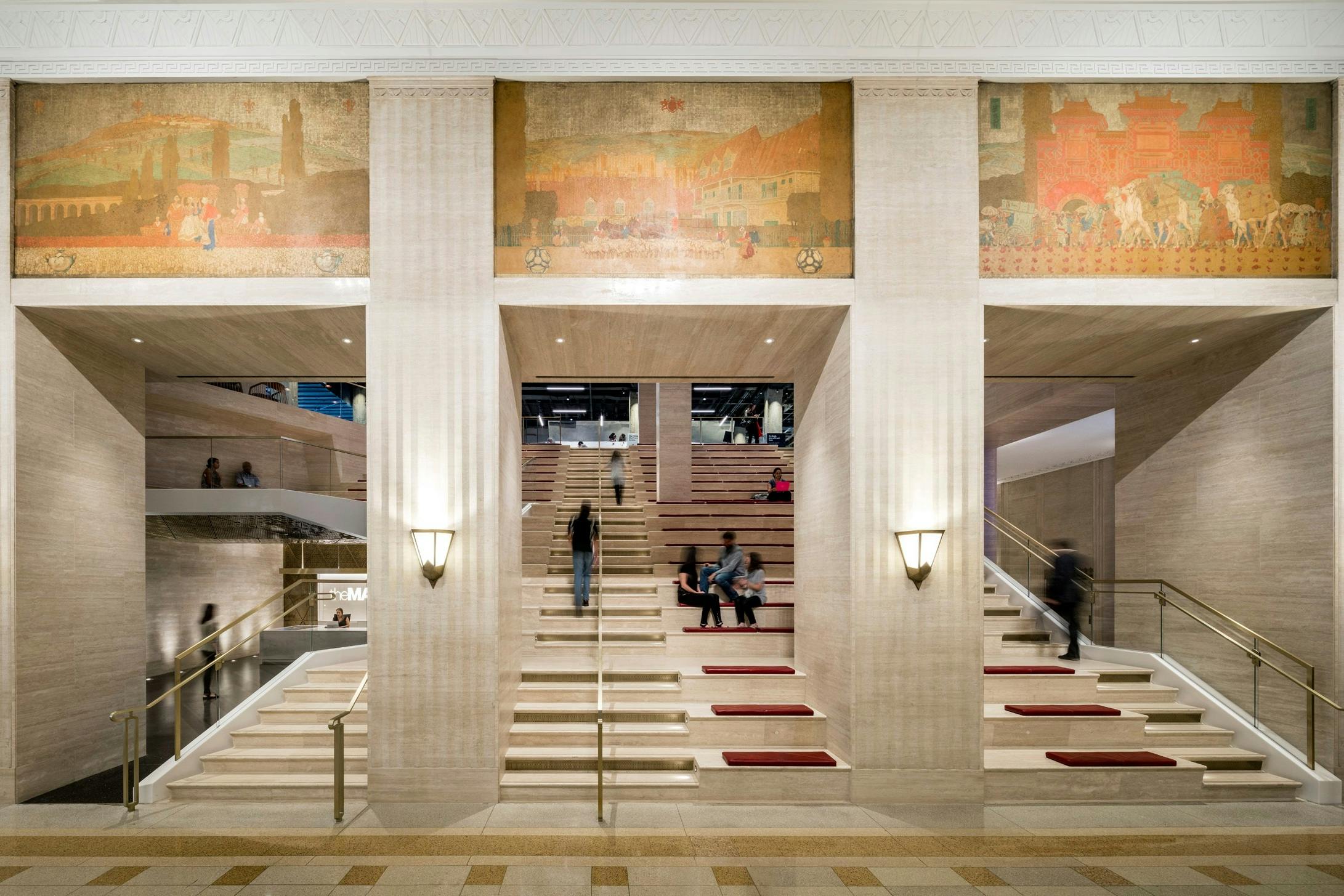 Elegant venue at Marshall's Landing, ideal for conferences and galas with grand staircases.