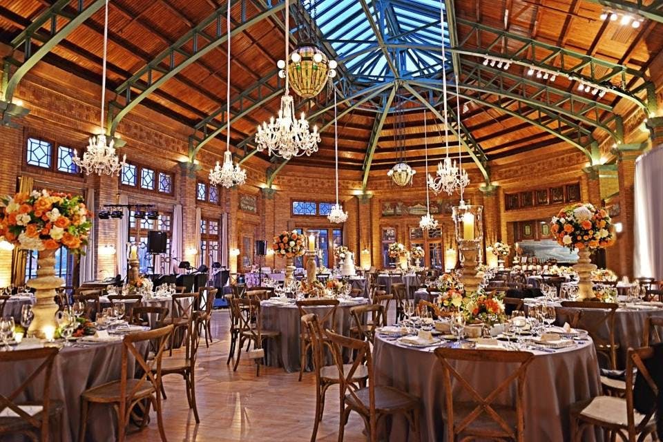 Café Brauer event space with elegant tables, perfect for weddings and corporate events.