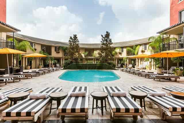 Vibrant pool area at Hotel ZaZa Houston, ideal for outdoor events and networking.