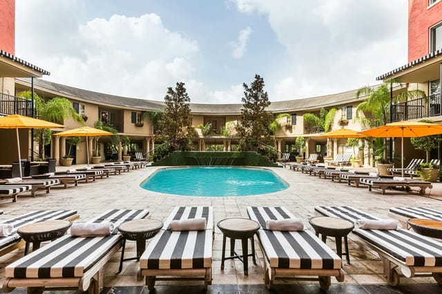 Hemingway pool area at Hotel ZaZa Houston, ideal for outdoor events and networking.