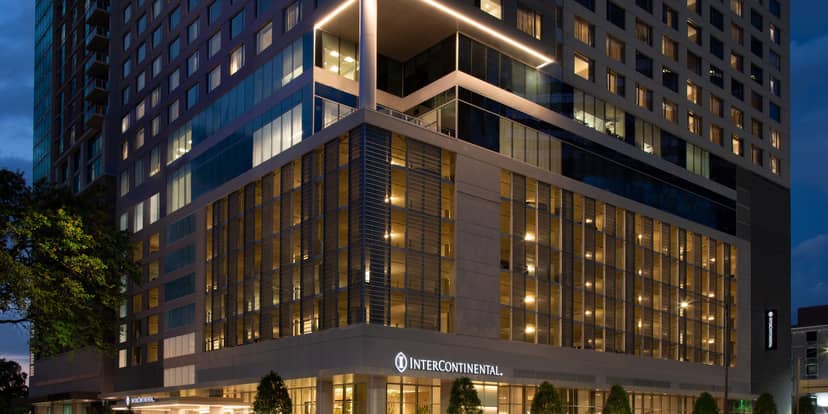 InterContinental Houston hotel facade, ideal for corporate events and meetings.