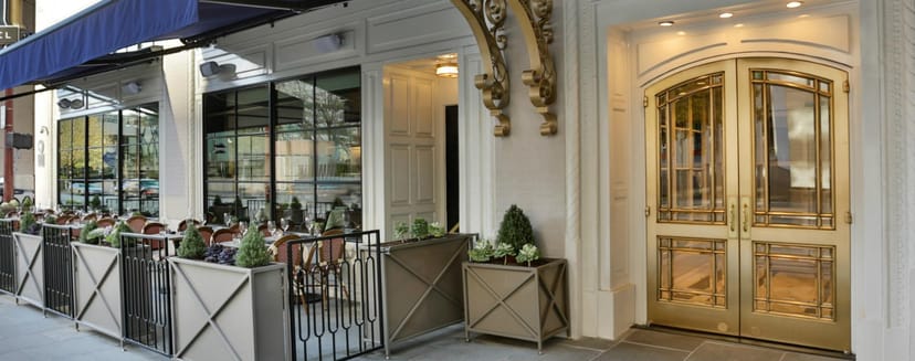 Elegant venue entrance at The Gallery, Lancaster Hotel for upscale events and gatherings.