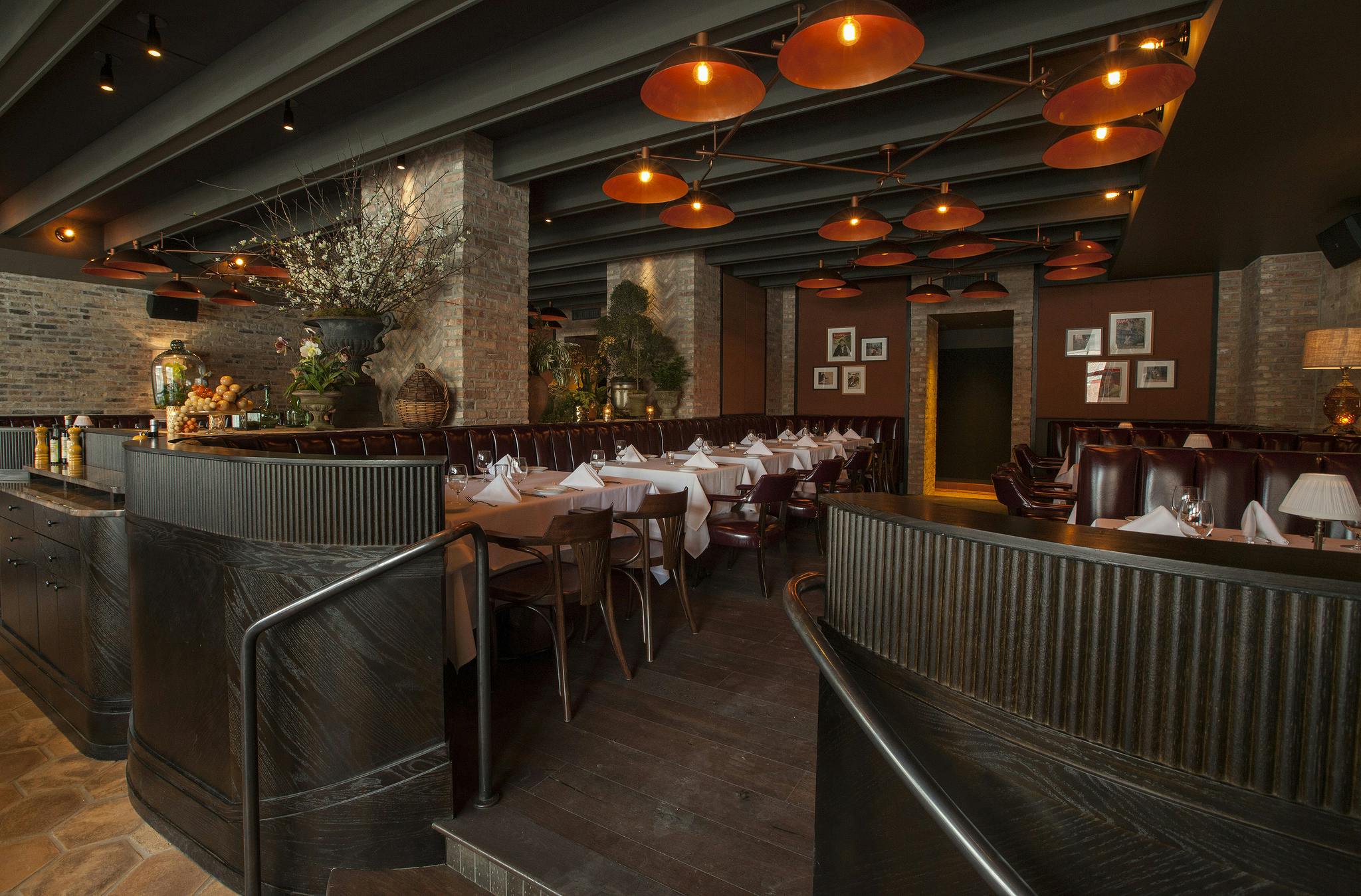 Stylish Formento's restaurant interior with warm lighting for events and gatherings.