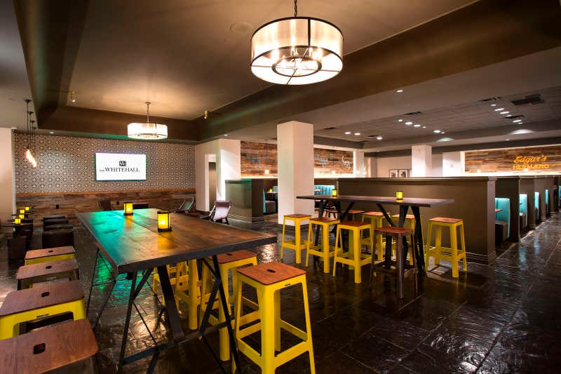 Modern event space at The Whitehall Houston with stylish decor for gatherings.