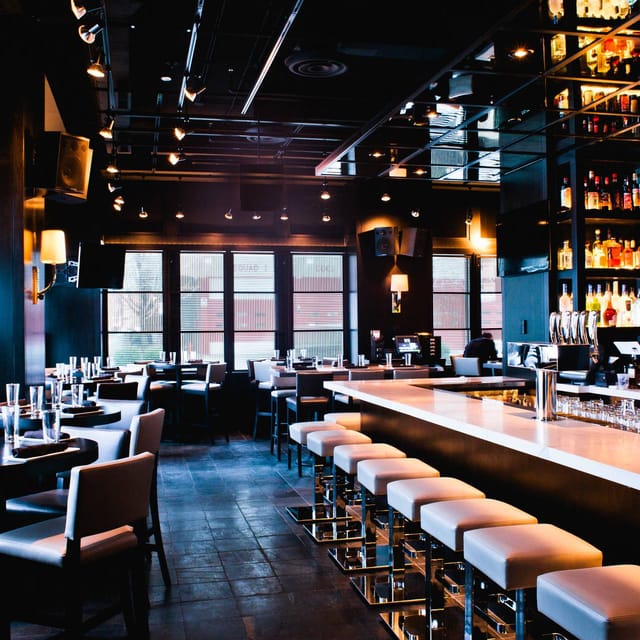 Sleek RPM Italian Chicago bar, perfect for cocktail receptions and networking events.