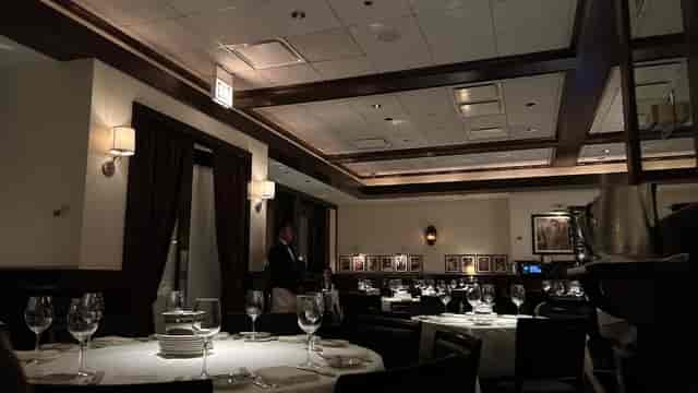 Elegant dining room at Joe's Seafood, ideal for corporate dinners and private events.