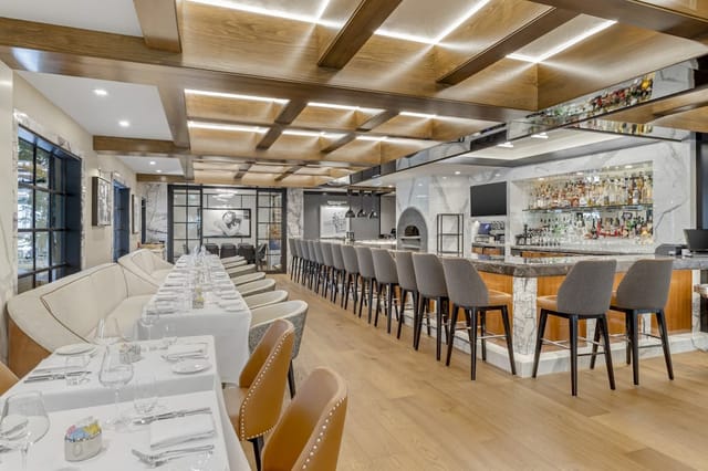 Sophisticated dining space with elegant decor for corporate events and private celebrations.