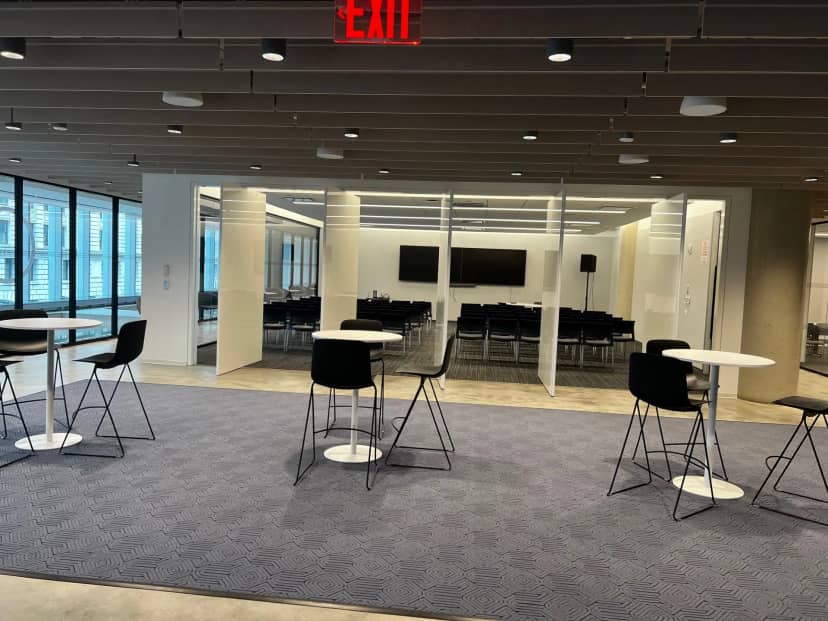 Civic Center at LOEH: versatile event space with natural light for meetings and networking.