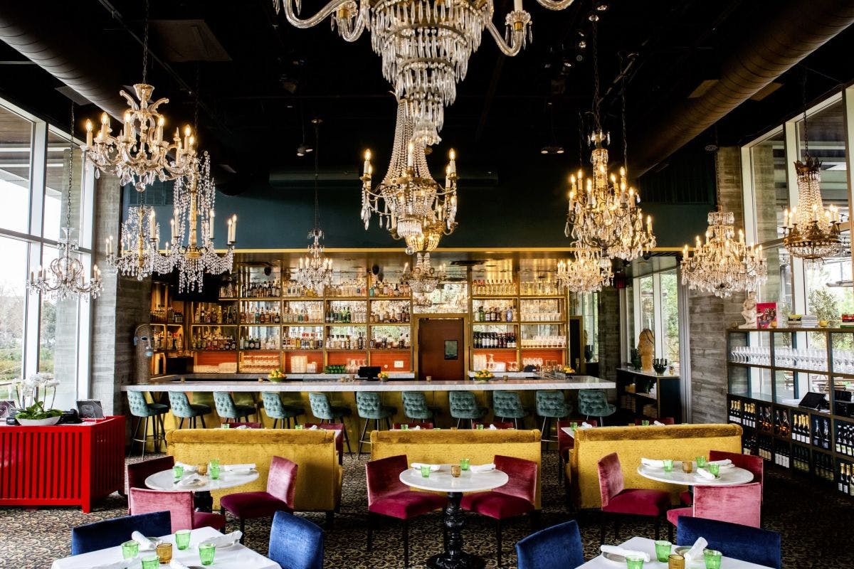 Elegant Garden Room at Brennan's of Houston, perfect for networking events and receptions.