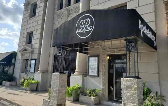 Stylish Blues club entrance in Houston, ideal for corporate events and social gatherings.