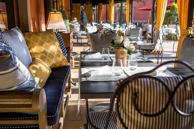 Outdoor dining space at Hotel Granduca, ideal for upscale events and gatherings.