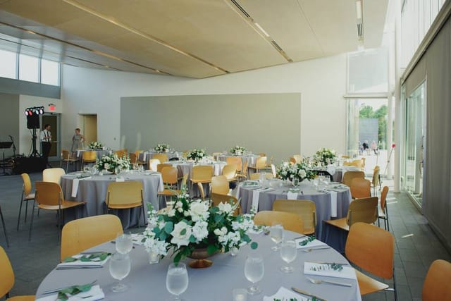 Cherie Flores Garden Pavilion with elegant tables, perfect for weddings and corporate events.