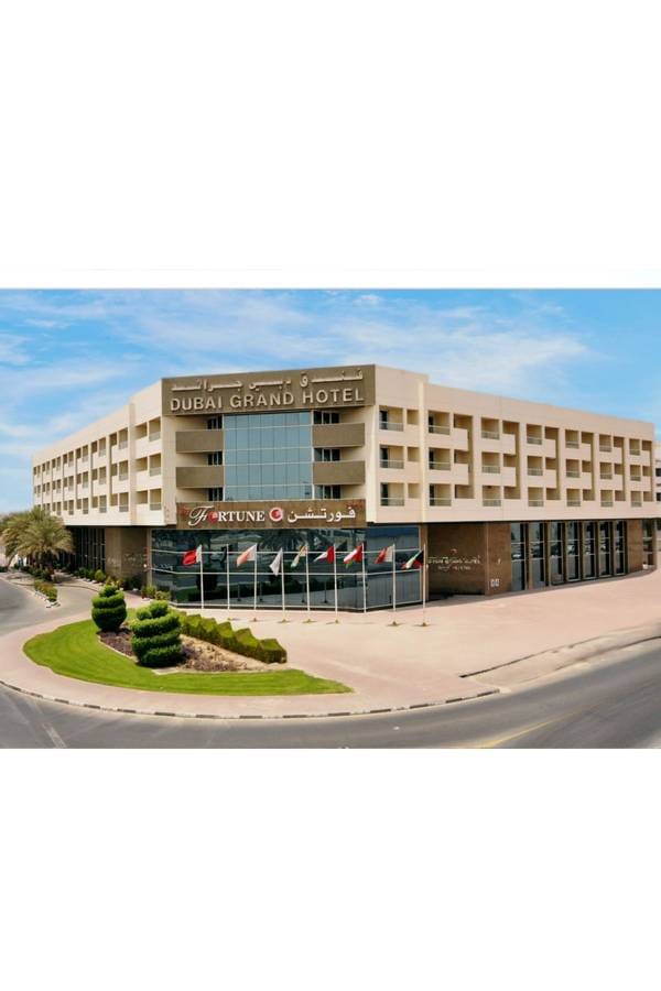 Dubai Grand Hotel suites, modern architecture for corporate events and meetings.