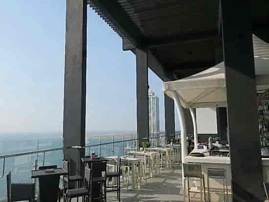 Stylish rooftop terrace at Mövenpick Hotels, perfect for upscale events and gatherings.
