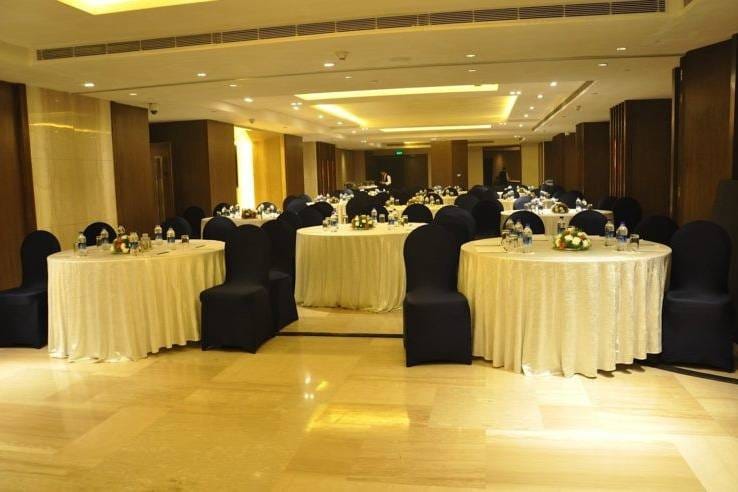 Crystal Ballroom at The LaLiT New Delhi, elegant event space for corporate gatherings.