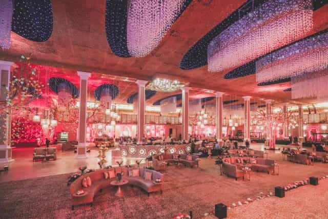 Elegant banquet hall at The Riviera, perfect for formal gatherings and social events.