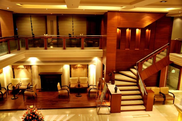 Nebula Hall lobby at Country Inn, elegant design for networking events and gatherings.