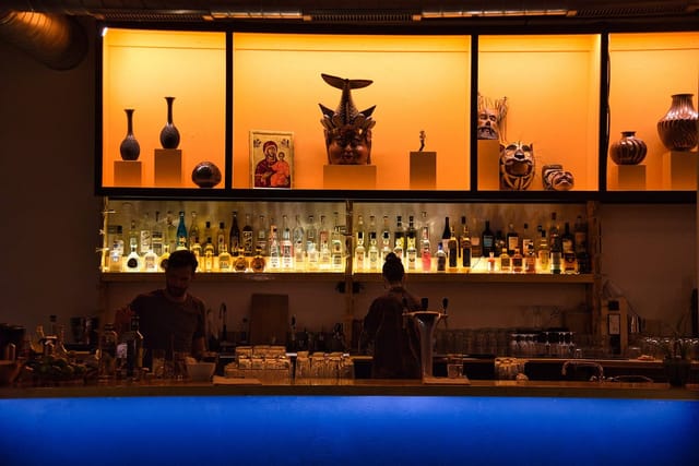 Stylish Palabra Bar outdoor space with unique decor for networking events and receptions.