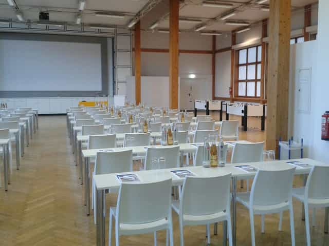 Conference Room in Turbinenhalle Berlin, spacious layout for corporate events and workshops.