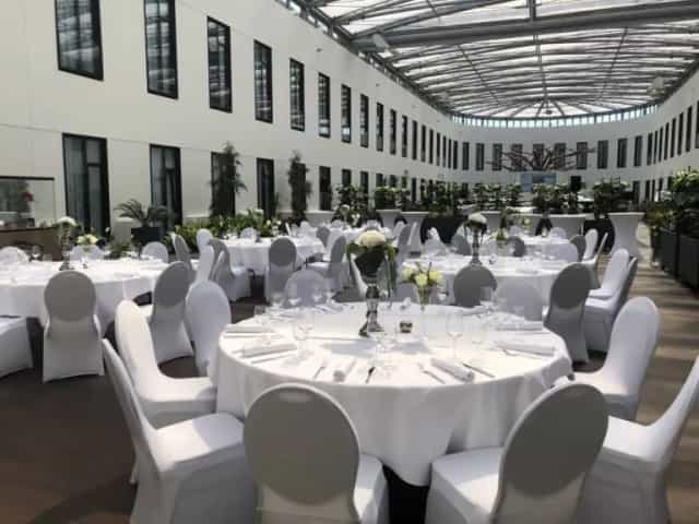 Elegant banquet hall at Mercure Hotel MOA Berlin, perfect for corporate events and celebrations.