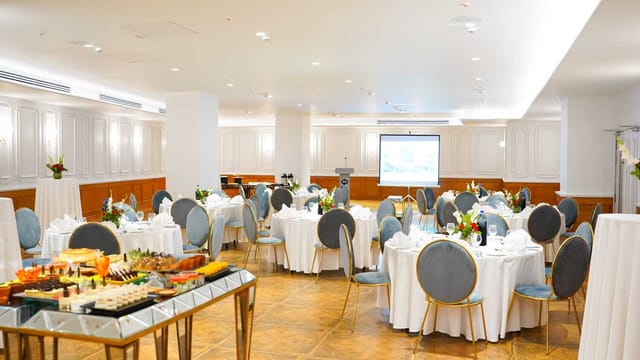 Elegant Diamond Hall at Nishat Hotel, perfect for corporate events and upscale dinners.