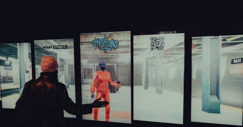 Interactive display at Blackout Studio enhances engagement for modern events.