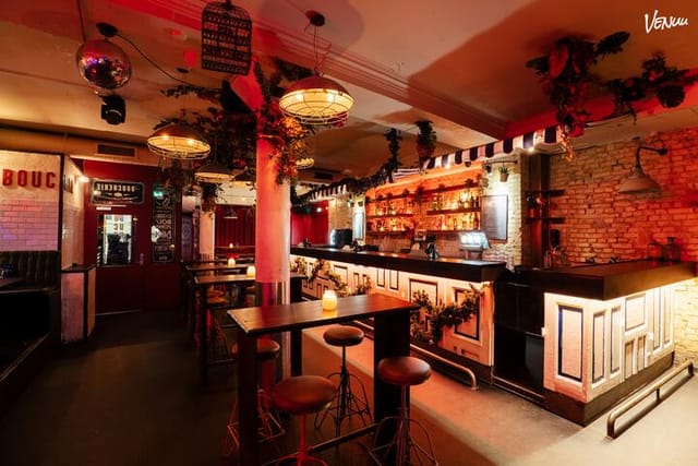 Vibrant La Boucherie venue with eclectic decor for casual events and social gatherings.