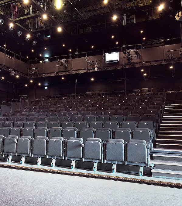 Modern Takkelloftet foyer with tiered seating for performances and corporate events.