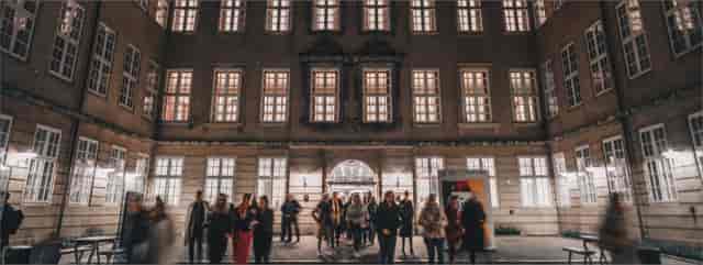 Busy entrance of Prinsens Palæ, National Museum of Denmark, ideal for events and gatherings.