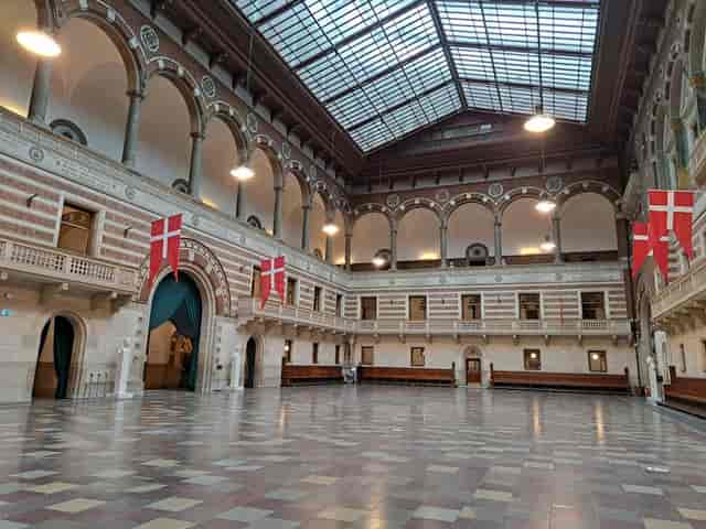 Copenhagen Pride venue with high ceilings, ideal for events and networking gatherings.