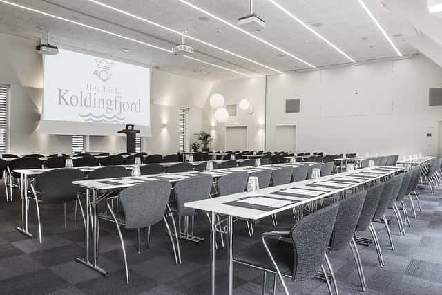 Modern conference room setup at Hotel Koldingfjord, ideal for corporate events and meetings.