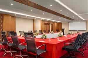 Premier meeting room at Ramada Lahore with modern seating for productive events.