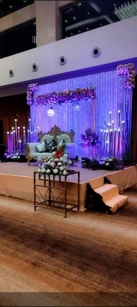 Elegant Main Hall stage with ambient lighting, perfect for intimate gatherings and events.